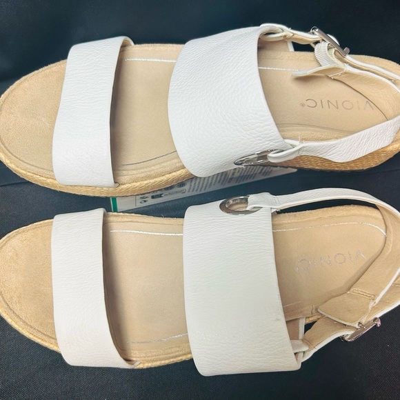 Vionic White Sandals with Cushioned Footbed and Adjustable Slingback - Picture 3 of 7